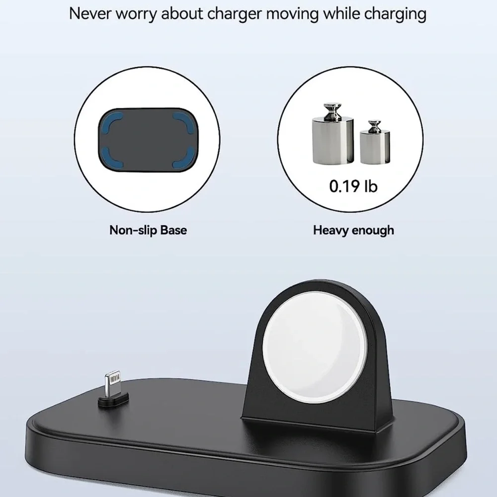 Portable Charger Stand for Apple Watch, 2 in 1 iWatch Charger with USB C Cable